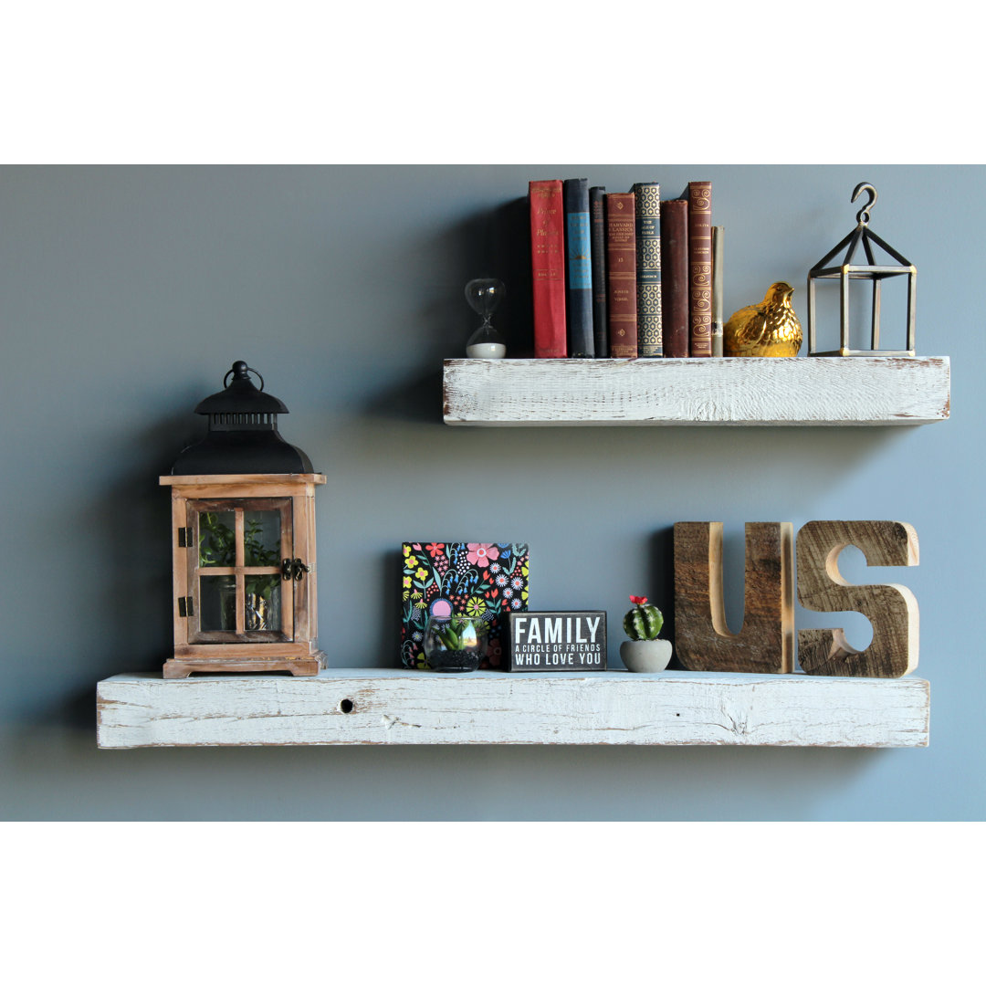 Mcfarlane 2 Piece Reclaimed Barn Wood Floating Shelf (Set of 2) Loon Peak® 