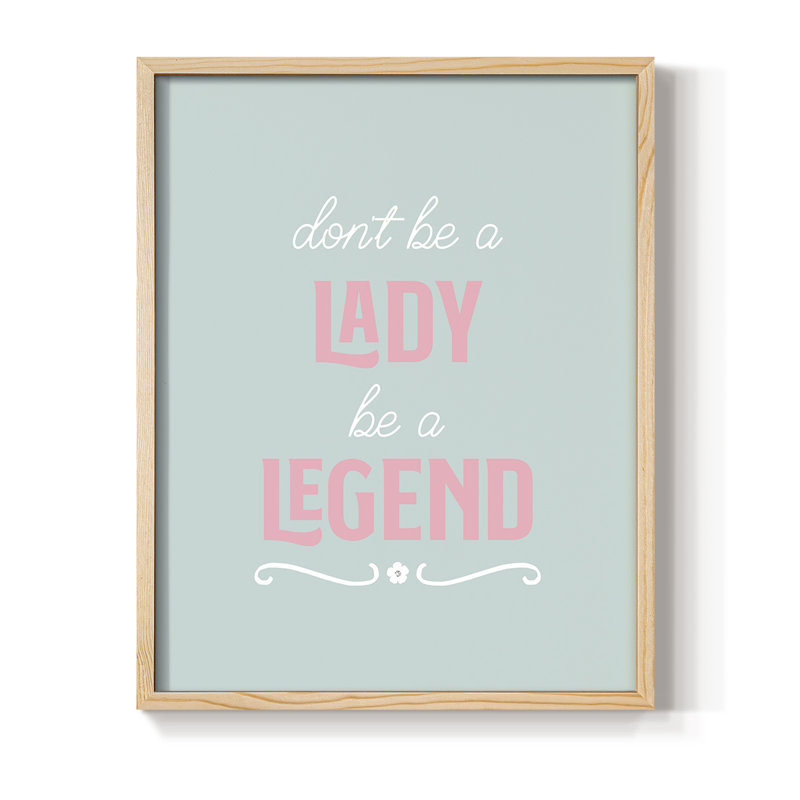 «Lady Legend», reproduction encadrée - bois massif, Naturel, H 21 po x l 17 po