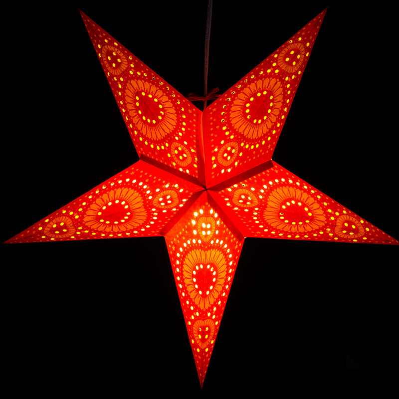 Éclairage pour étoile en papier tournesol, Rouge