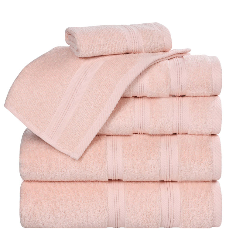 Smart Dry 100% Cotton 6-Piece Towel Set, Peach