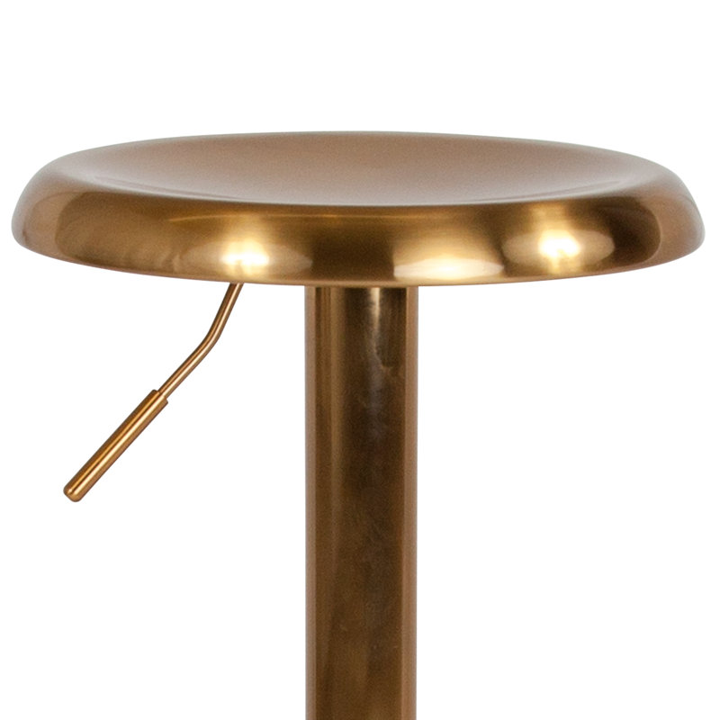 Adjustable Height Retro Barstool, Gold