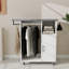 Chariot à repasser avec planche à repasser roulante, armoire à repasser polyvalente avec roulettes, solution de repassage compacte pour salle de lavage, chambre à coucher, vestiaire-blanc