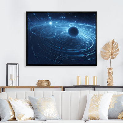 Système solaire bleu galaxie magnétique - impression
