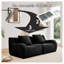Canapé modulaire à 2 places en tissu noir Teddy-1941295716