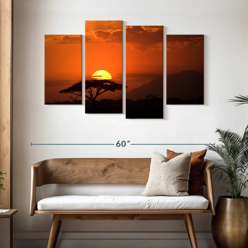 Alvord, coucher de soleil africain I, H 32 po x l 52 po