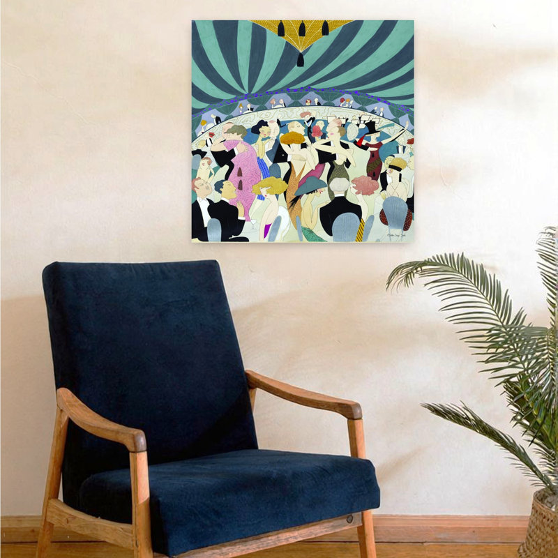 Soirée abstraite, art contemporain, H 24 po x l 24 po