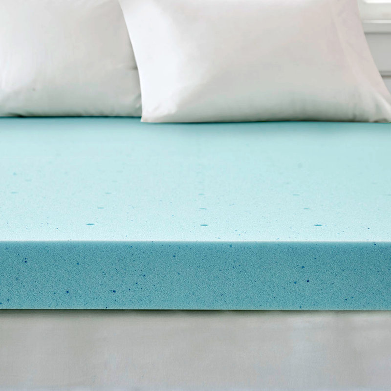Surmatelas hypoallergénique en mousse viscoélastique gélifiée 3 po avec housse de refroidissement amovible, Lit double