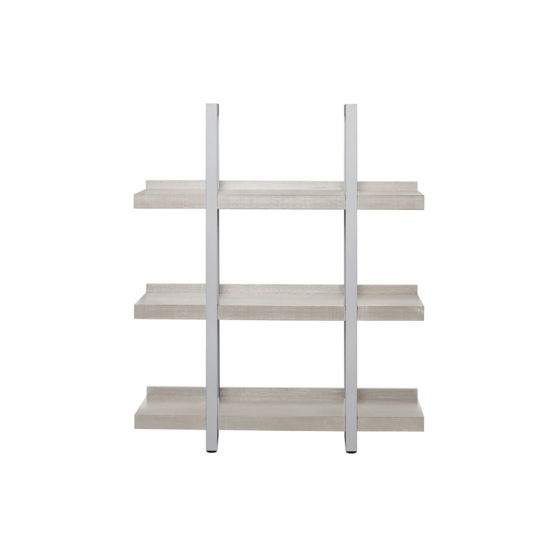 Hardip Etagere Bookcase, Gray, (3 Shelves) 48" H x 40" W x 14" D