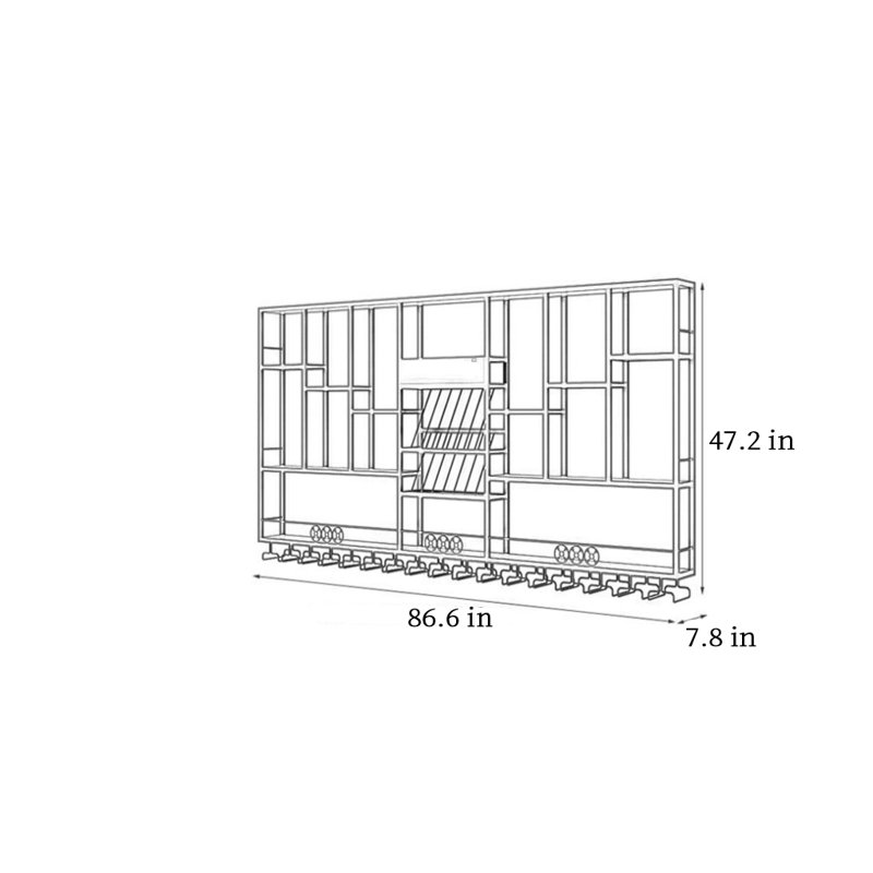 Creative Simple Wine Storage Rack, Gold, 47.2" H x 86.6" W x 7.8" D