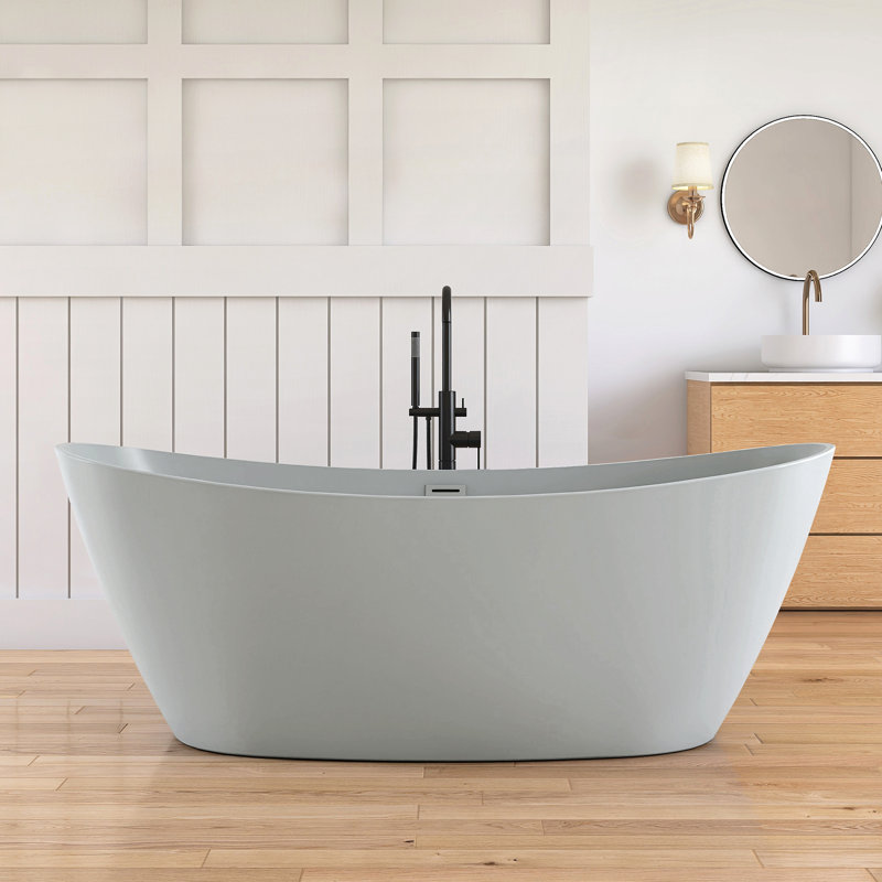 Baignoire autoportante en acrylique Tide, Gris