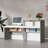 Modern Reception Desk With Marble Finish And Ample Storage