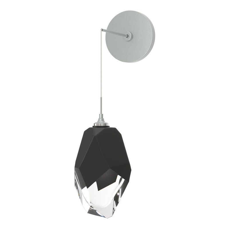 Chrysalis Steel Armed Sconce, Black, Vintage Platinum, 11.6" H x 6.1" W x 7.6" D