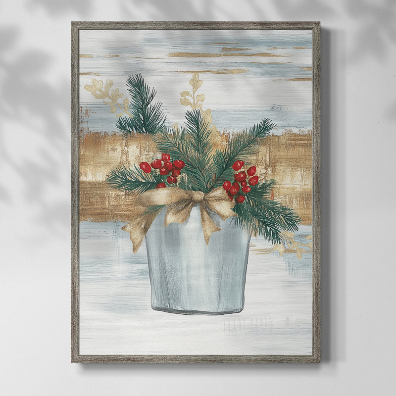 «Christmas Holiday Art», reproduction encadrée CLxx - bois massif, H 30 po x l 24 po