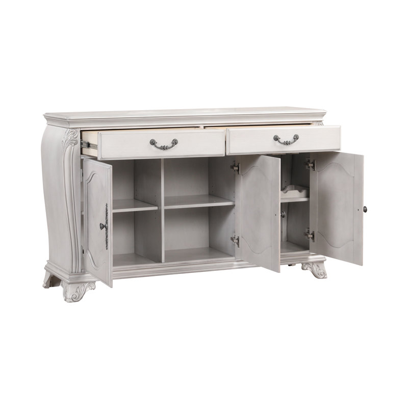 Buffet en bois 2 tiroirs Cambria Hills, Mist Gray