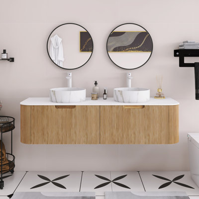 Meuble-lavabo mural 60 po Woodgrain