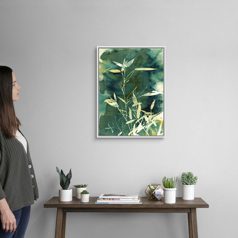 Art mural sur toile Bamboo Garden, Toile avec cadre blanc, H 26 po x l 20 po