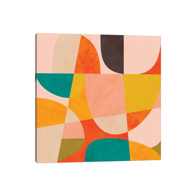 Mid Century Modern Semi Circles Painterly III - impression d'art mural
