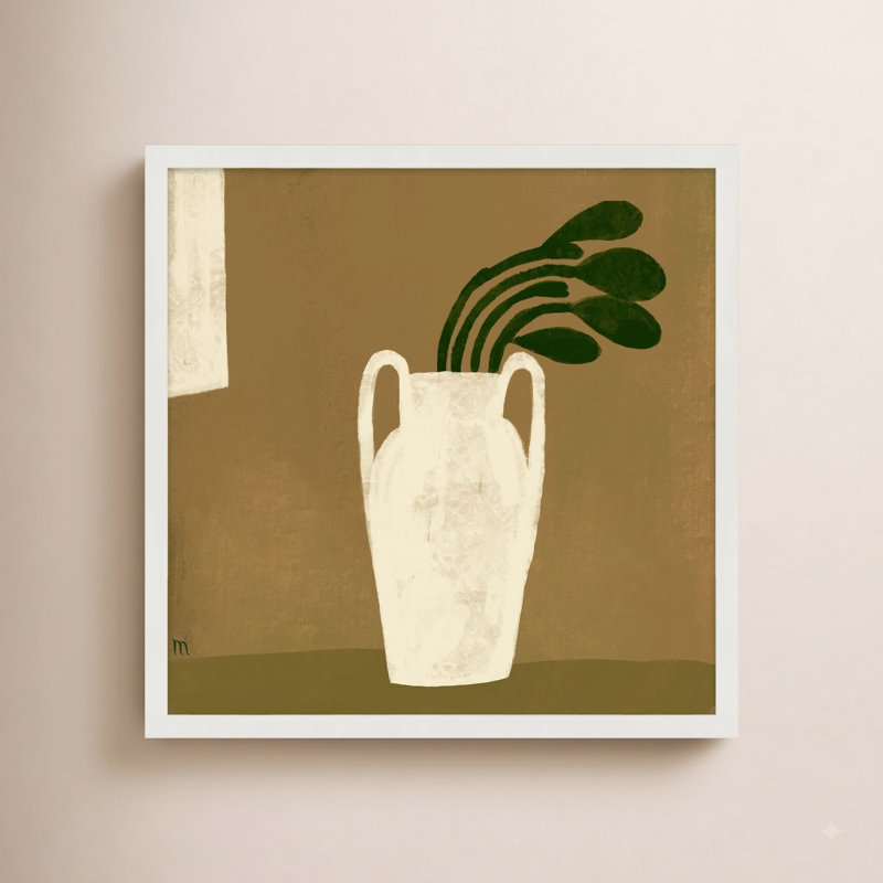 Juliane Gust of Wind - Peinture sur papier, H 16 po x l 16 po x P 1,25 po, Cadre blanc