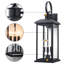 23.75in. Oversize Black Outdoor Wall Lantern With Tempered Glass Shade