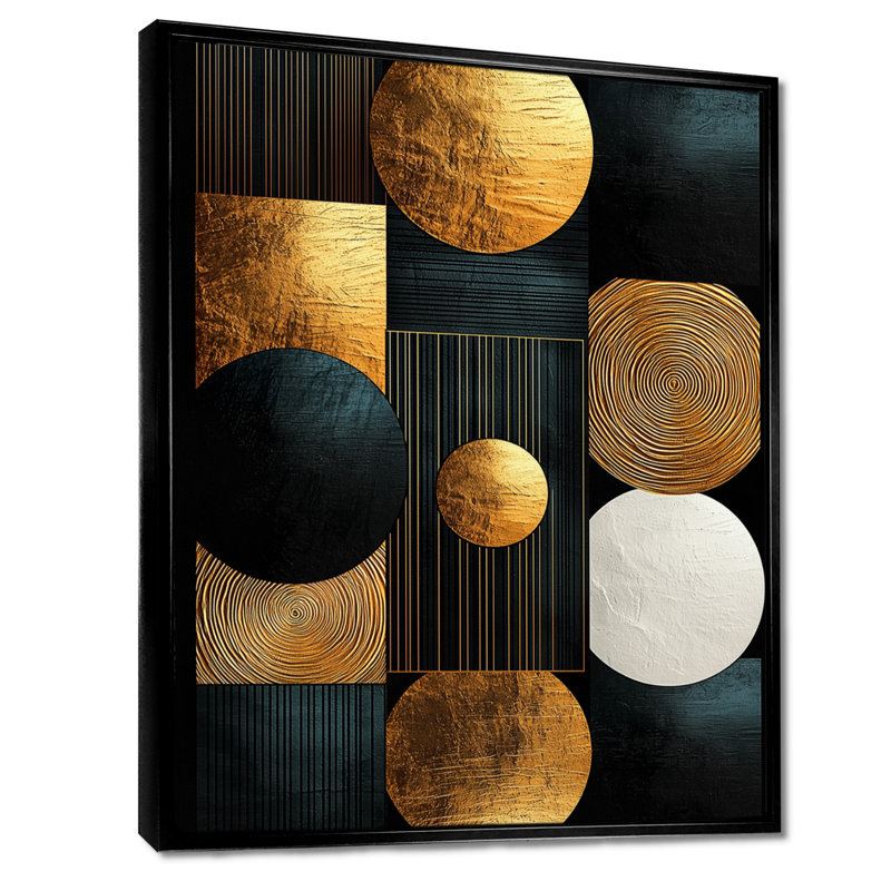 Frederick Frederick, art géométrique, formes essentielles V - art mural moderne, Noir, H 20 po x l 12 po