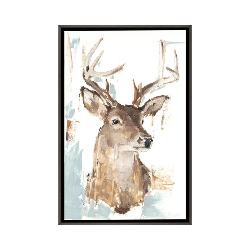 Reproduction d’art, "modern Deer Mount I" par Ethan Harper, H 48 po x l 32 po x P 1,5 po, Pas de tapis