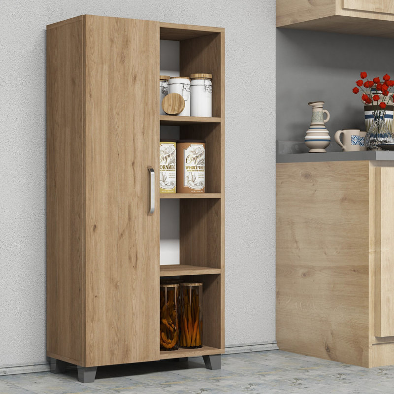 Burroughs 129.6cm Kitchen Pantry, Oak