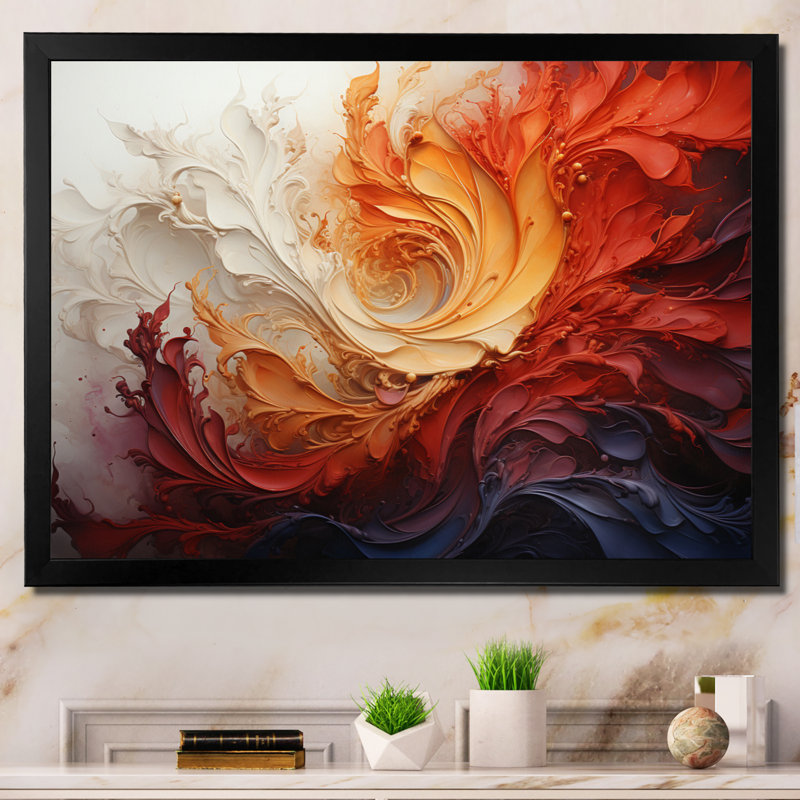 Energetic Spiralscape II - Abstract Spirals, art mural, H 34 po x l 44 po x P 1,5 po, Cadre photo noir