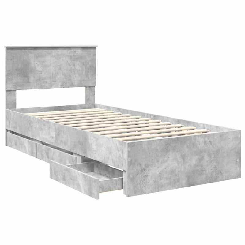 Bed, Single (3'), Concrete Grey