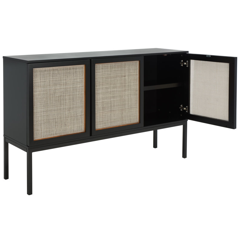 Buffet en rotin Ehren, Noir / Noir
