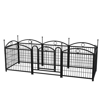 24.2" Tall Metal Dog Playpen, 8 Panels Fence With Doors For Pets, Indoor Outdoor Exercise Pen, Rustproof & Portable Pet 24 Inch Doors, Foldable Rust