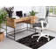 Tapis intérieur / extérieur rectangulaire en polyester tissé à la machine en noir / gris-1011460915