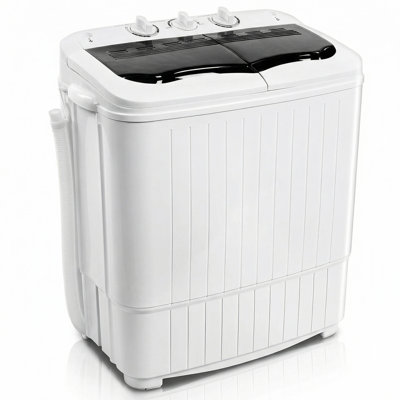 Nina 14.3LBS Compact Twin Tub Portable Washer & Spinning Dryer Combo 7.7Lbs Washer/6.6Lbs Spinner With Drain Pump