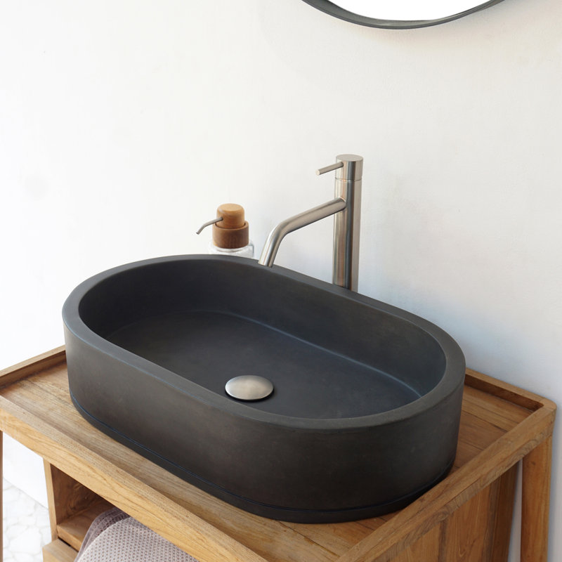 Barclay Uri 22.75'' Concrete Oval Bathroom Sink, Dusk Gray