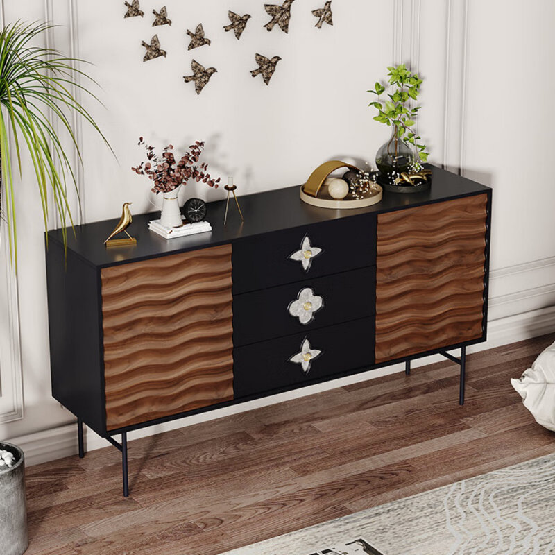 Buffet nordique rétro haut de gamme, H 33,46 po x l 55,12 po x P 15,75 po