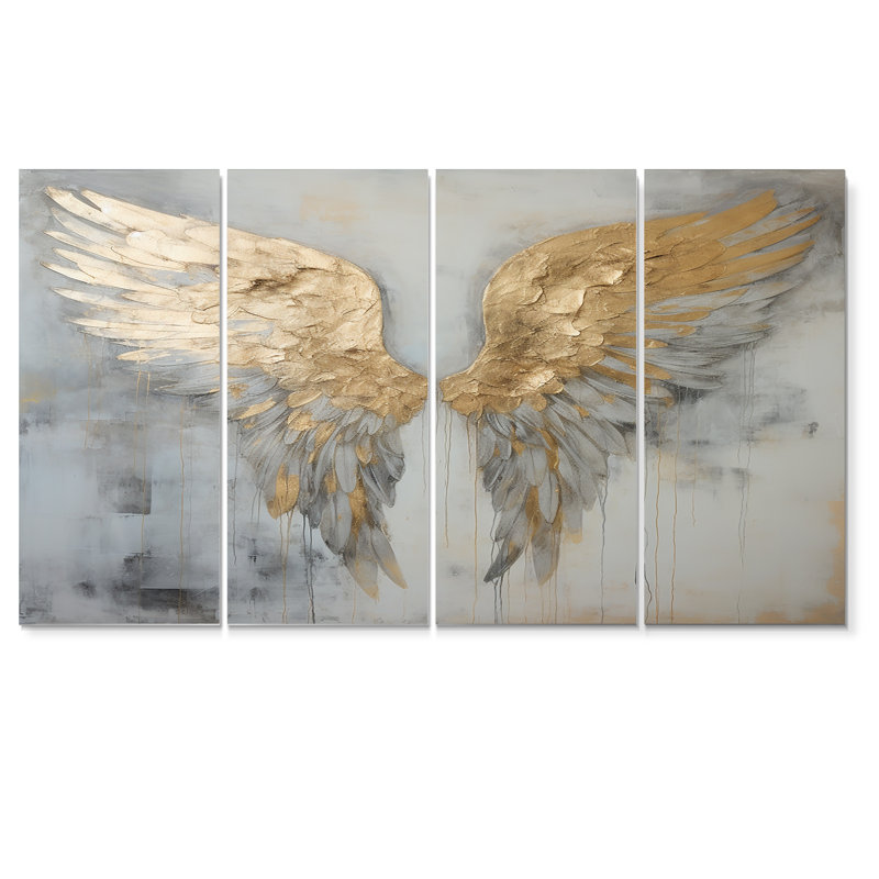 4 pièces de décoration murale Angel Angel, H 32 po x l 64 po