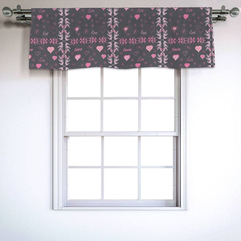 Sateen Floral Ruffled Window Valance