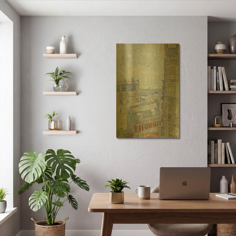 «View From Theo» par Vincent Van Gogh, art mural en métal doré, 24 po x 36 po, 24 po x 36 po