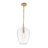 Glimmeri 1-Light Single Ribbed Clear Glass Pendant-226707551