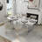 70 Inch Sintered Stone Dining Table With Brushed Metal Base-19276363
