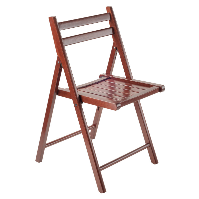 Ensemble de chaises pliantes à lattes en bois massif 4 pièces Robin, finition noyer, H 32,28 po x P 20,1 po x l 17,64 po