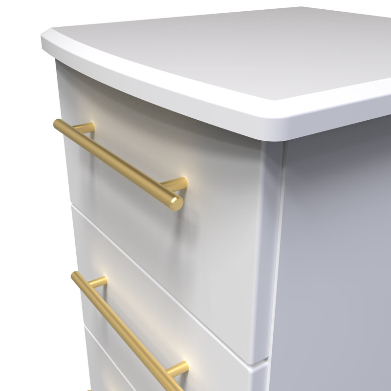 Fully Assembled Lenae 3 Drawer Bedside Table