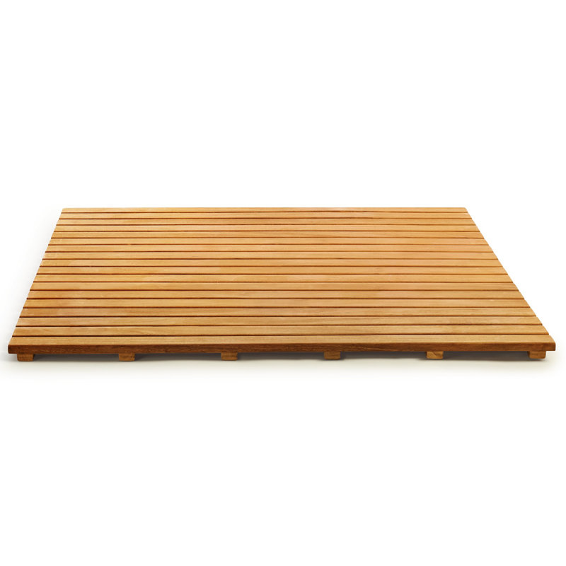 Solid Wood Shower Mat, 1.5" H x 36" W x 36" L