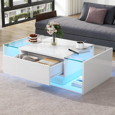Pedestal Coffee Table with Storage