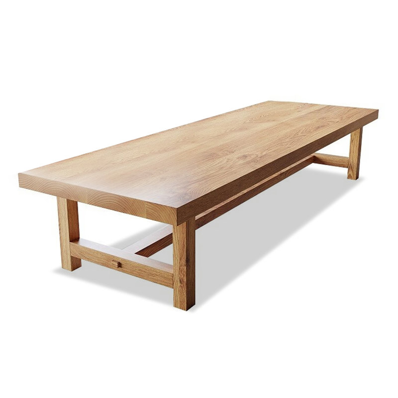 Table de conférence rectangulaire en bois massif Minimalist Modern, H 29,53 po x L 98,43 po x l 39,37 po