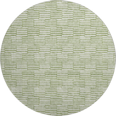 Premium Machine Washable Prisco Green Rug