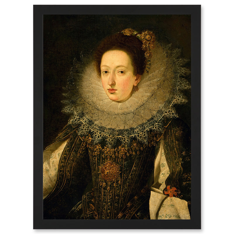Portrait Unknown Flemish School Noble Woman - Single Picture Frame Print