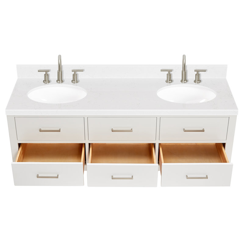 Macmullin 72.25'' W Double Vanity, White, 60"