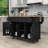 Kitchen Cart with Rubber wood Drop-Leaf Countertop ,Cabinet door internal storage racks,Kitchen Island on 5 Wheels with Storage Cabinet and 3 Drawers for Dinning Room-1280755644