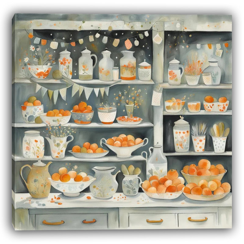 Citrus Pantry Delight - Nature morte à l'orange rustique, H 30 po x l 30 po