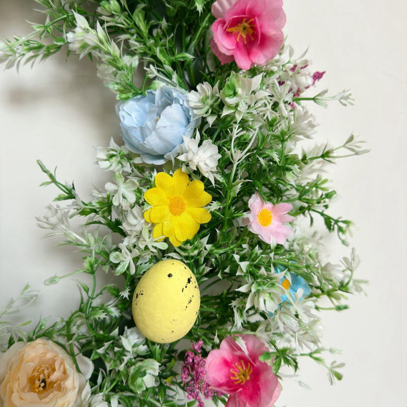 Easter Wreath For Front Door Decor Easter Decorations Easter Wreath for Front Door With Easter Eggs Artificial Daisy Flowers 18 inch Artificial Easter Wreath